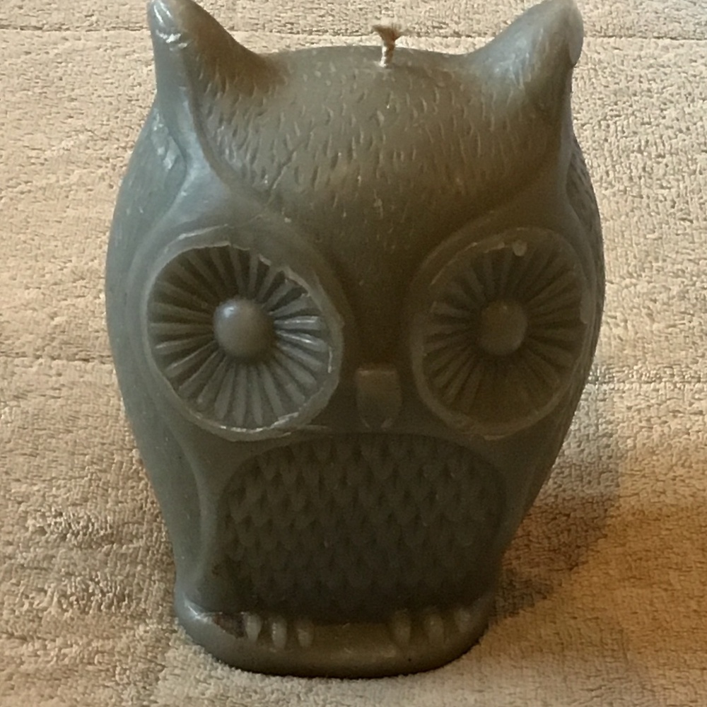 SAGE GREEN Owl designed candle